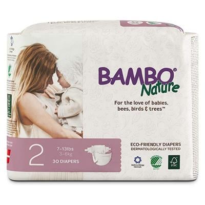 Bambo Nature Eco Friendly Diapers Paper Bag Size 2 3 to 6kg 30 diapers