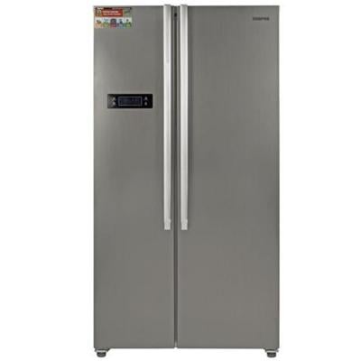Geepas GRFS6521SXHN No Frost Side by Side Refrigerator 650 L Silver