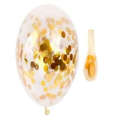 Confetti Birthday Party Balloon N24285654A 12inch Gold with Clear