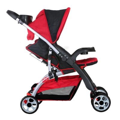 Baby Plus BP4958RED/BLACK Stroller with Adjustable and Recline Seat for Baby Red and Black