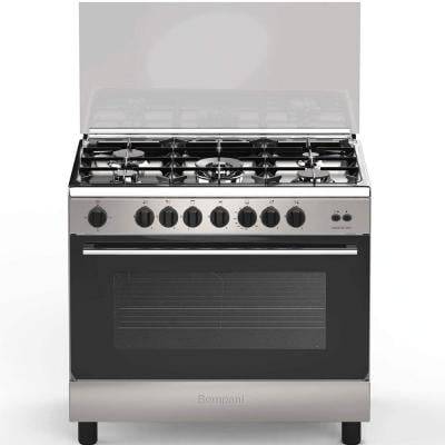 Bompani Gas Cooker 5 Burners With Oven And Grill ESSENTIAL90GG5TCIX Silver