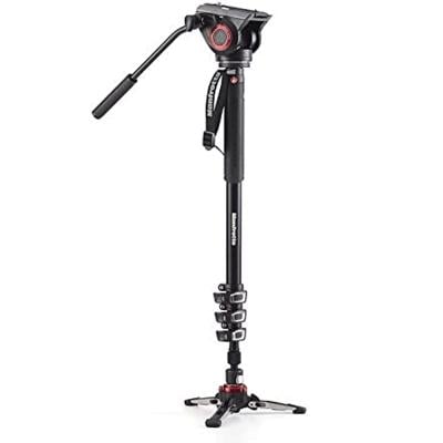 Manfrotto MVMXPRO500US Xpro Aluminum Video Monopod With 500 Series Video Head, Black, 4 section