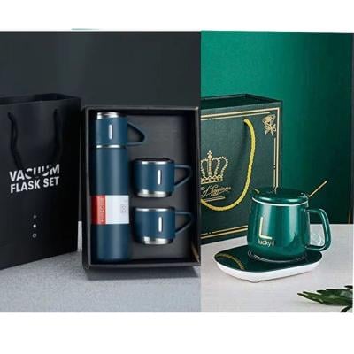 Buy 1 Get 1 offer Lucky Portable Coffee Cup Warmer Heater Set with Thermos flask Coffee Thermos flask Portable Hot or Cold Water Bottle With 2 Cups Set