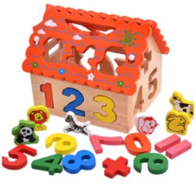 Sharpdo	526051114209 Wooden Diy Number House Puzzle Game Multi Color