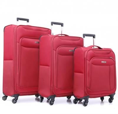 Parajohn Polyester Soft Trolley Luggage Set Navy Red, PJTR3117R