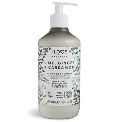 I Love ILOV030009 Naturals Lime, Ginger and Cardamom Hand and Body Lotion 500ml