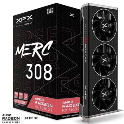 XFX Speedster MERC308 Radeon RX 6650XT Black Gaming Graphics Card with 8GB GDDR6 HDMI 3xDP AMD RDNA 2