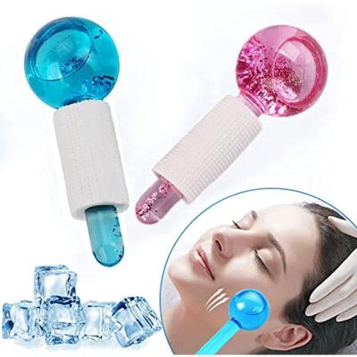 Fotrsta Ice Roller Globes Crystal Massager Stick Ice Hockey Beauty Facial Eye Crystal Ball for Ice Globes Skin Care Blue