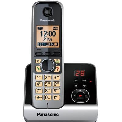Panasonic KX TG 6721 Cordless Phone Black with White