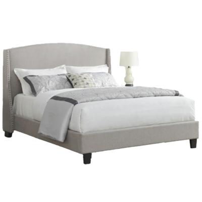 5 Star FSF-Bed655994-06 Nail head Upholstered Bed Queen Size without Spring Mattress Grey