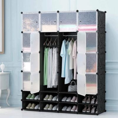 In House 16 Cube Hanging Wardrobe With Shoes Cabinet
