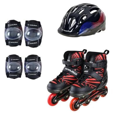 Winmax WME75469AL Kids Inline Skate Combo Set Red Large