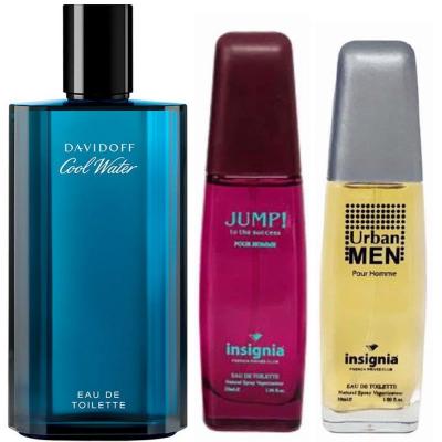 Buy Davidoff Cool Water Edt 125 ml Perfume For Men and Get Insignia Urban Men 30ml, Insignia Jump For Men 30ml Free