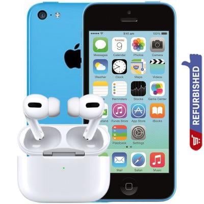 Apple iPhone 5C Blue 32GB Storage 4G LTE Refurbished Get Free TWS Airpod Pro 3 Bluetooth Earphones