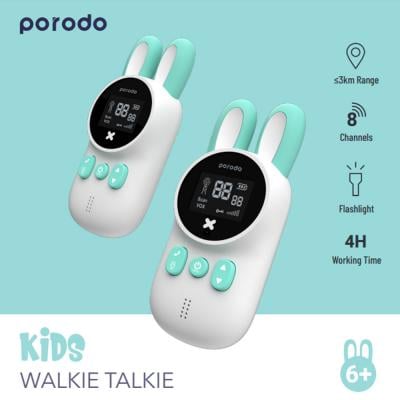 Porodo PD-CHWKTK-WH Walkie Talkie for Kids White