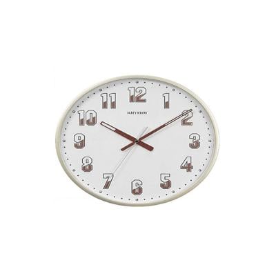 Rhythm Wall Clock CMG599NR18 Analog White Dial Cream Case