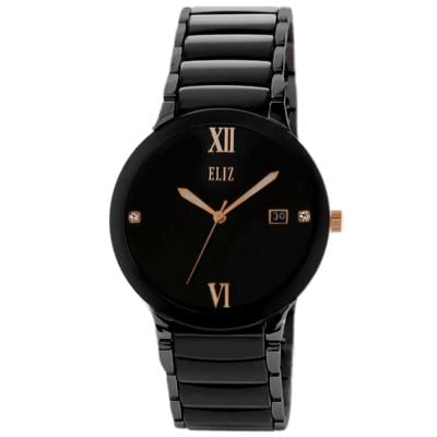 Eliz Mahal ES8740G4NNN Black Stainless Steel Case and Ceramic Band Mens Watch