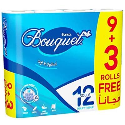 Sanita Bouquet Embossed Toilet Tissue Rolls 2 Ply Pack Of 12 White