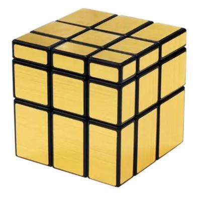GObuy Mirror speed cubes gold puzzle toys Yellow with Black