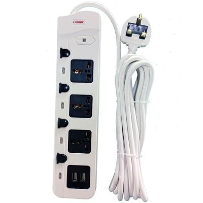 Stargold 3 Way Socket With 2 USB Extension Cord, SG-879