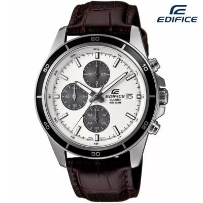 Edifice Chronograph Leather Men Watch Brown, EFR-526L-7AVUDF