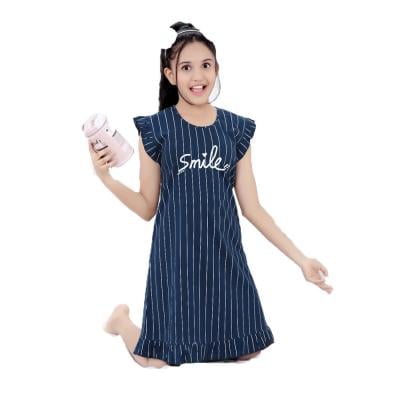 Fiaba Mini Night Dress for Girls Navy Blue