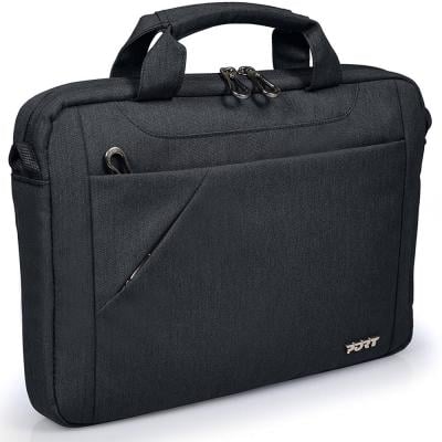Port Designs PR-135072 Sydney Top Loading Travel Professional Business Briefcase Bag, Black