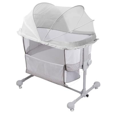 Sunveno SN_BSC&C_GY Bedside Cot and Crib with Mosquito Net Grey