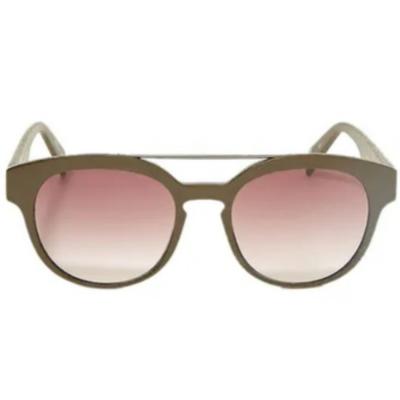 Italia Independent 0900C.044.000 Unisex Round Shape Sunglasses Brown Leather Finish Acetate Frame With UV Protection