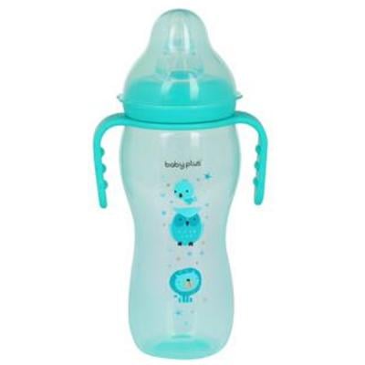 Baby Plus BP7096-B Glass Feeding Bottle with Handle Green