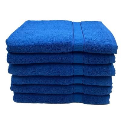 BYFT 110101007970 Daffodil  Bath Towel 70x140 cm Set of 6  Royal Blue Cotton