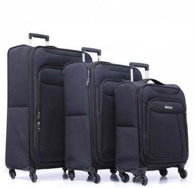 Parajohn Polyester Soft Trolley Luggage Set Black, PJTR3117B