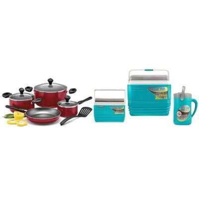 Prestige PR81674 Cookware Set 8pc with Pinnacle Assorted Colors Cooler