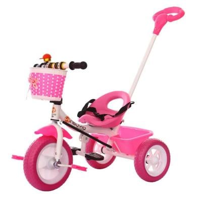 COOLBABY 3 In 1 Kids Tricycles For 1.5-6 Years Old Baby Trike 3 Wheel Bike Boys Girls 3 Wheels Toddler Tricycle ,Pink