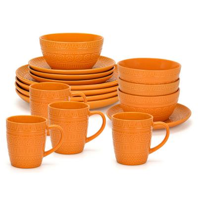 Fissman 16pcs Set of Dinnerware Motif Series Orange
