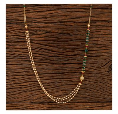 SOL Cz Mala Necklace With Gold Plating J089-SOL, GREEN