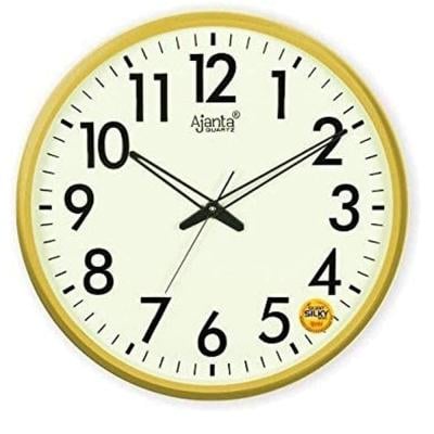 Ajanta 697 Quartz Round Wall Clock Yellow