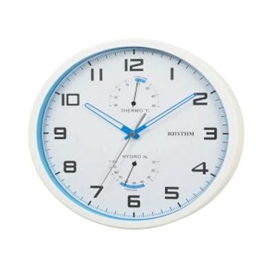 Rhythm Wall Clock CFG722NR03 Analog Thermometer Hygrometer Clock