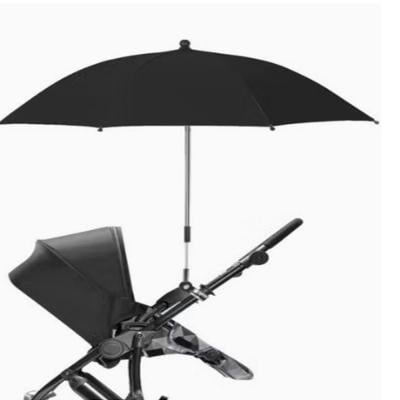 Teknum TK_UMWC_BK Universal Stroller Umbrella with Holder Clip Clamp 360 Degree Rotatable Black