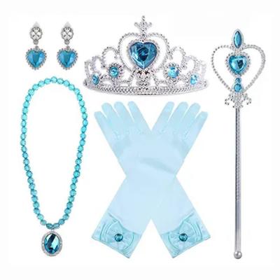 Yosbabe Princess Elsa Belle Sofia Dress Up Fancy Cosplay Costume Accessories Set, 5 Piece