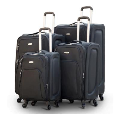 Lightweight Soft Material Luggage 4 Pcs  4 Wheels  Jian 4 Wheel Set Of 20, 24, 28, 32 Inches Black