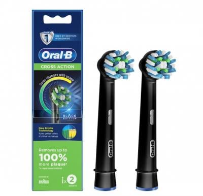 Braun Oral B EB 50BRB 2 Cross Action Black Brush Heads