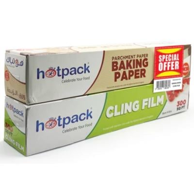 Hotpack CPBP3075SQFTCF300 Cling Film Wrap 300Sqft and Baking Paper 75Sqft 15% Offer