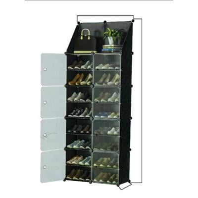Inhouse 2 Column 9 Layer Shoe Cabinet Black,White