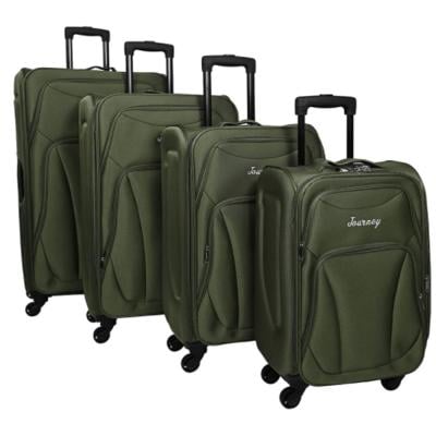 Travel Way W4-4 Suitcase Softside Trolley Bag Set Of 4, Green