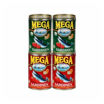 Mega MEG0003550 Sardines 155gm x 4 Assorted