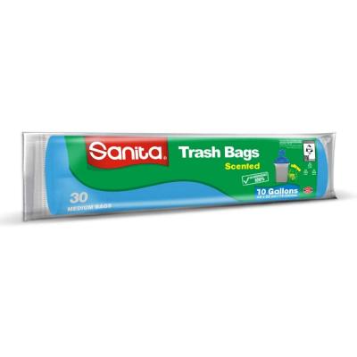 Sanita Scented Trash Bag 10 Gallons 30 Medium Bags White