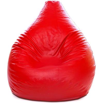 Luxe Decora LDBBNRD80 Faux Leather Bean Bag with Filling Red