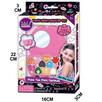 S And LI Cosmetics S22117 Twin Heart Makeup Kit  For 5+ Age Girls