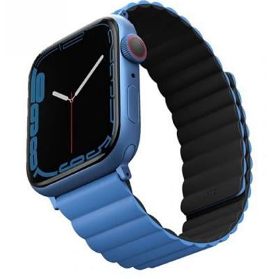 Uniq Revix Reversible Magnetic Apple Watch Strap 45 44 42MM Caspian Blue Black